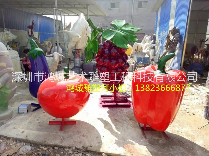 蔬菜家族玻璃鋼仿真辣椒雕塑