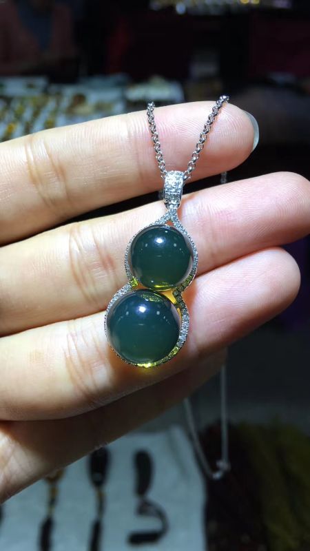 天然墨西哥葫蘆吊墜空托批發(fā)批發(fā)琥珀藍(lán)珀圓珠吊墜空托925銀空托珍珠吊墜空托