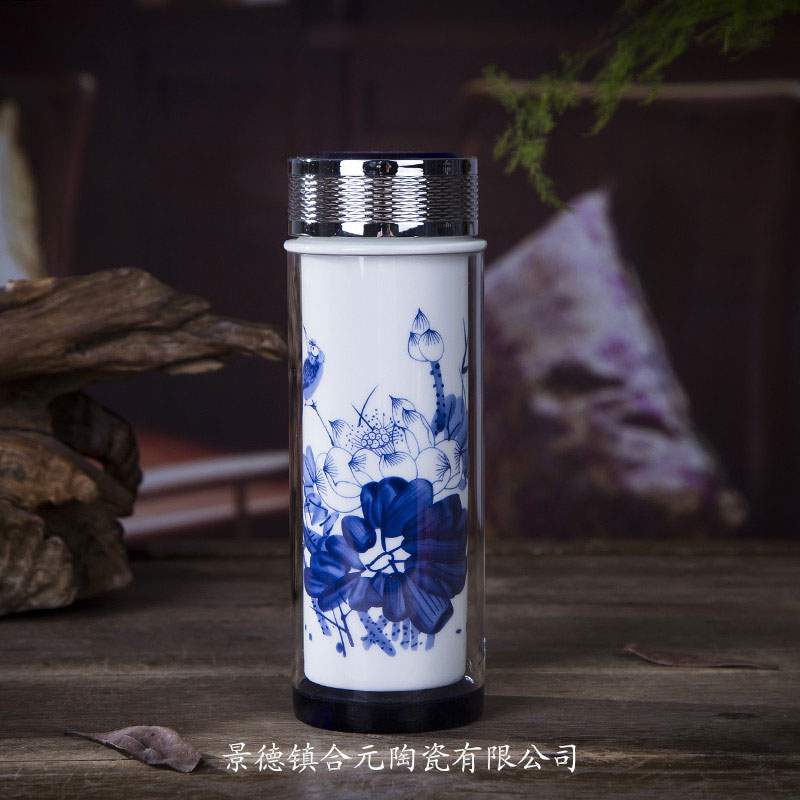 活動(dòng)禮品雙層陶瓷茶杯定做廠家