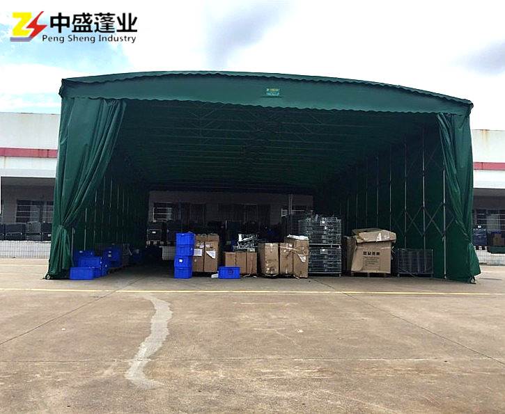 定做夜宵大排檔帳篷移動推拉蓬活動輪雨棚大型倉庫篷車棚伸縮遮陽篷