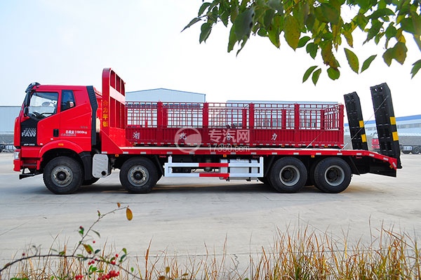 解放J6*后八大型挖機(jī)平板運(yùn)輸  35噸挖機(jī)拖車廠價(jià)直銷