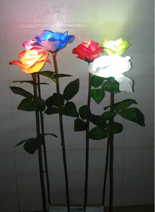 供應(yīng)防水防雨戶外太陽(yáng)能LED仿真郁金香草地花燈 太陽(yáng)能LED仿真花燈