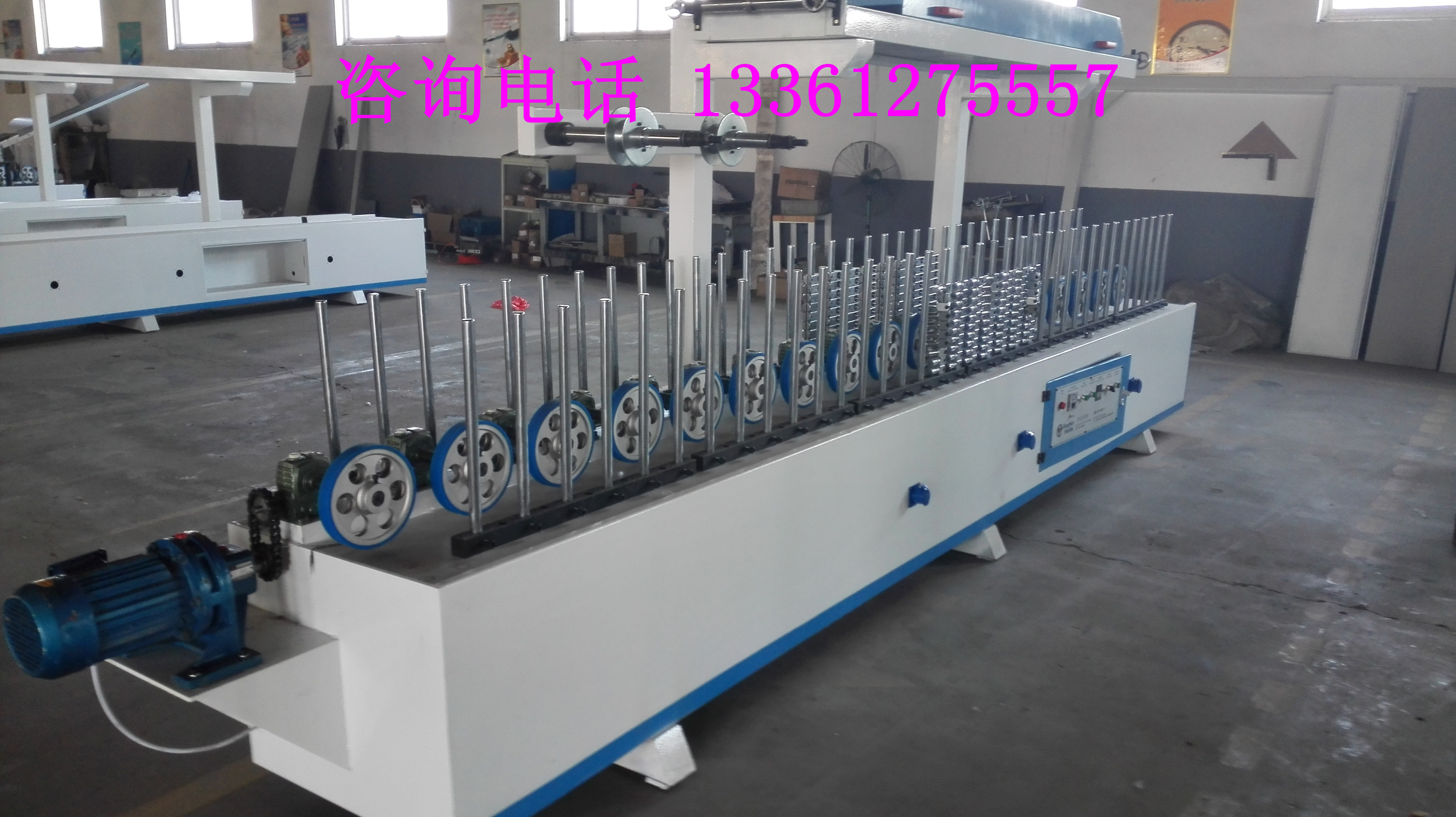 木塑板 免漆線條 百葉板 冷熱膠包覆機(jī) 線條包覆機(jī) 踢腳線包覆機(jī)