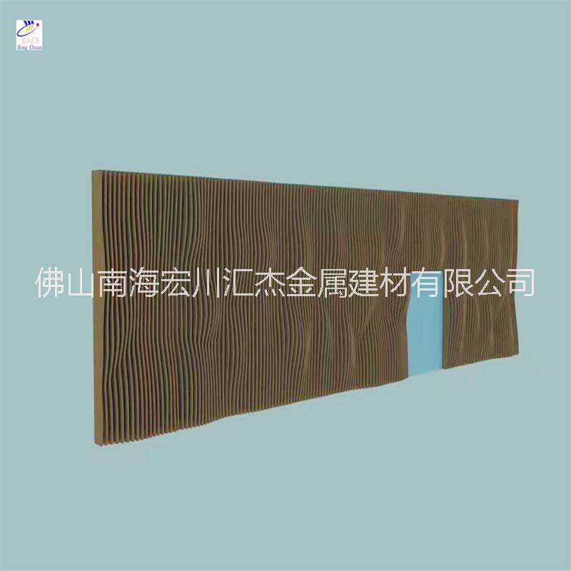仿木紋鋁方通 鋁方通幕墻 書房木紋方通隔斷