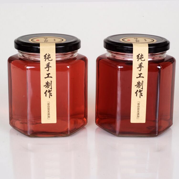 六棱醬菜瓶辣椒醬玻璃瓶密封罐檸檬膏蜂蜜瓶果醬瓶