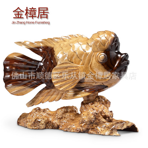 雨豆木吉祥豬雕刻 天鵝3件套 金魚雕刻品 實木畫筆筒 木質(zhì)工藝品