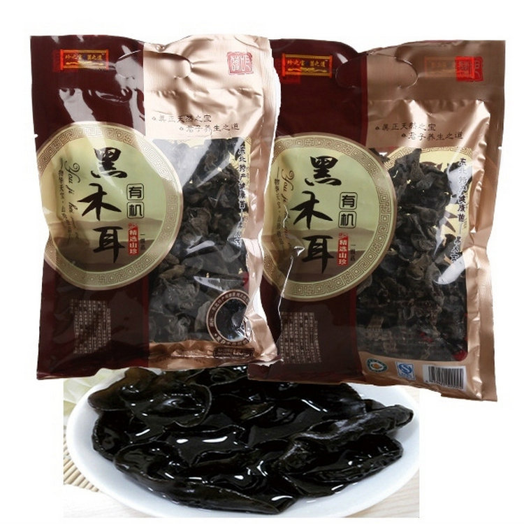 東北特產(chǎn)食用菌黑木耳 長白山80克袋裝*黑山秋木耳 壓縮黑木耳