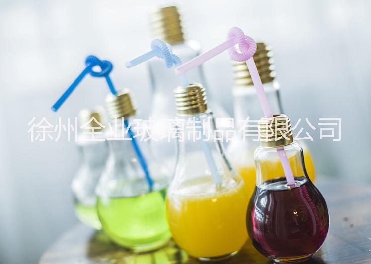 批發(fā)燈泡飲料瓶奶茶瓶燈泡玻璃瓶創(chuàng)意酸奶杯果汁奶茶店飲料瓶熱賣