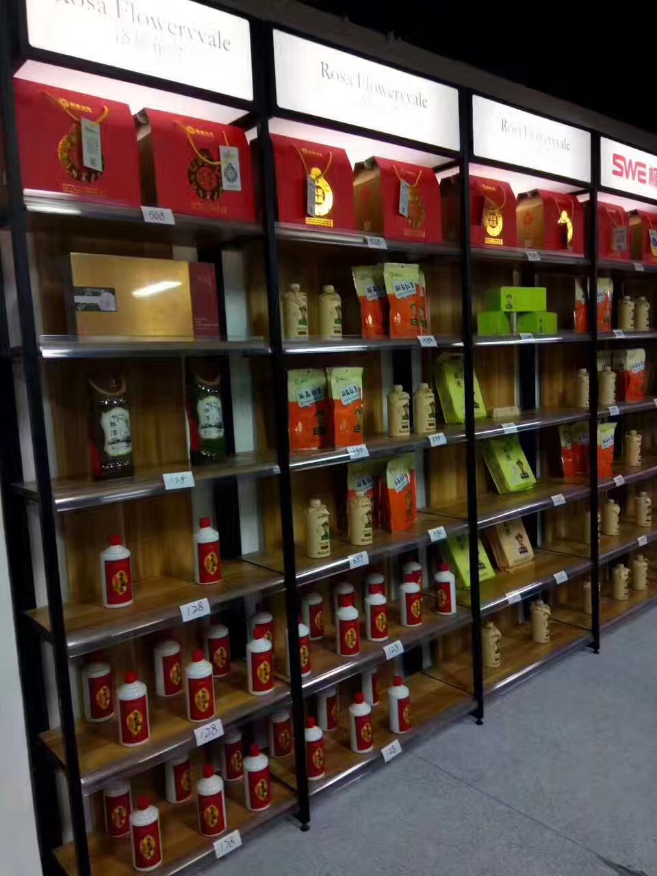 新鋼木進口食品店貨架 母嬰店鋼木貨架  進口食品貨架  鋼木貨架