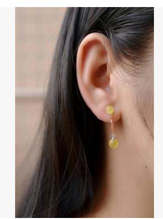 韓版潮流耳飾耳釘廠家直銷(xiāo)批發(fā) S925純銀耳釘批發(fā)天然琥珀耳釘