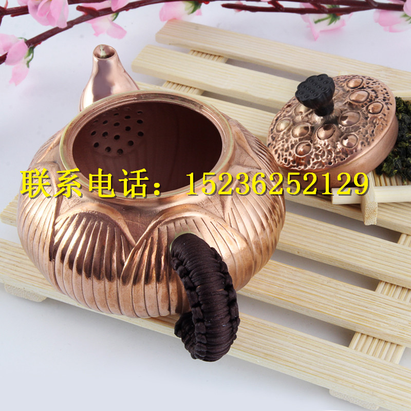 禪意福蓮紫銅壺200ml廠家直銷紫銅壺|茶具藝術(shù)品把玩收藏泡茶壺