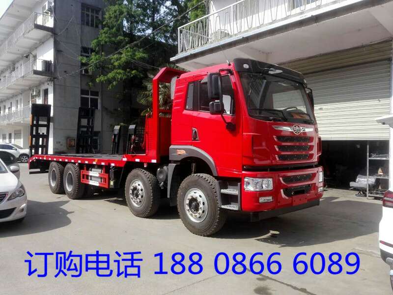 解放悍V*后八挖機(jī)平板拖車 40噸以下勾機(jī)運(yùn)輸車廠家
