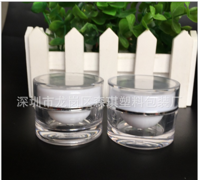 現(xiàn)貨供應 熱銷10克亞克力圓形膏霜瓶面霜瓶 分裝瓶塑料化妝品包材