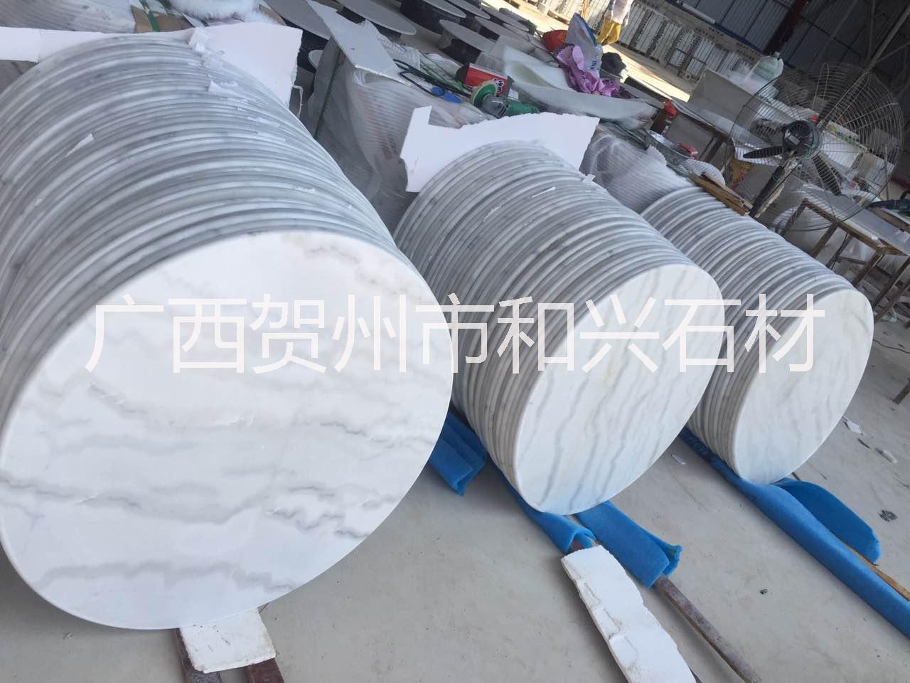 大理石圓柱可定制 圓形大理石板材廣西天然大理石板材