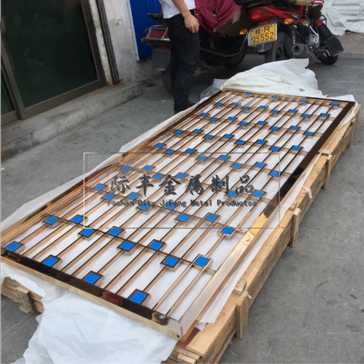 佛山玫瑰金不銹鋼屏風(fēng)@福建拉絲金屬隔斷@ 玫瑰金不銹鋼屏風(fēng)廠家