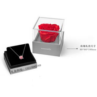 廠家定做亞克力花盒 項鏈鮮花套裝禮盒 亞克力項鏈花盒永生