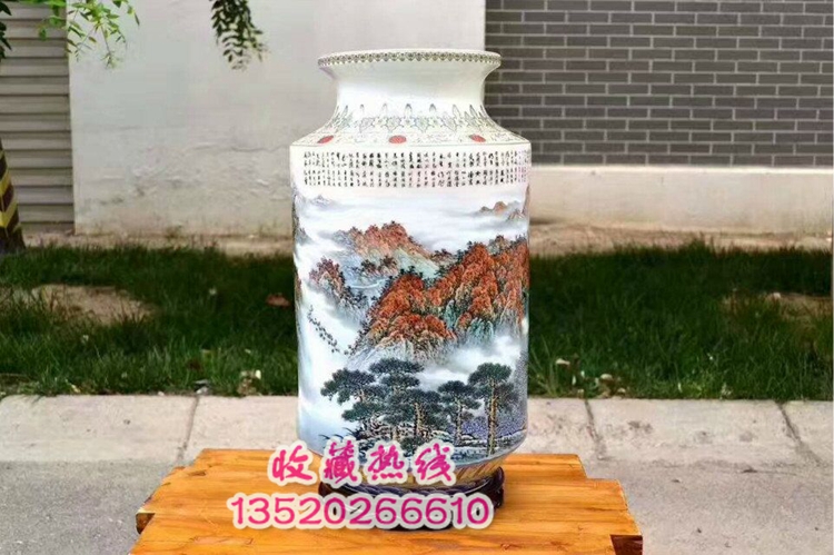 江山多嬌國畫瓷 建軍90周年 王懷治手繪陶瓷工藝品