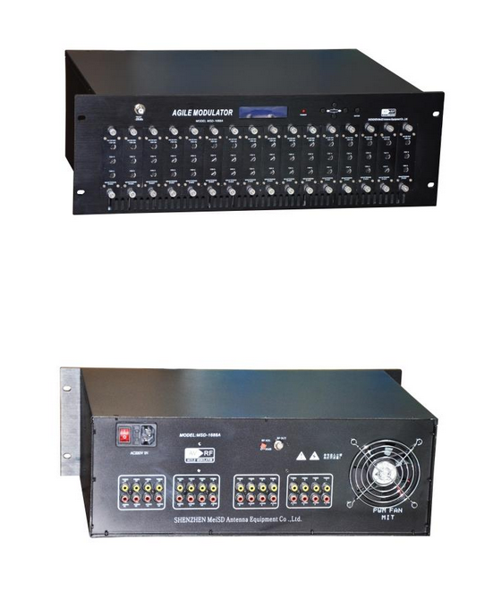 新品上市出口十六路鄰頻調制器全捷變多制式混合放大拔插通用模塊