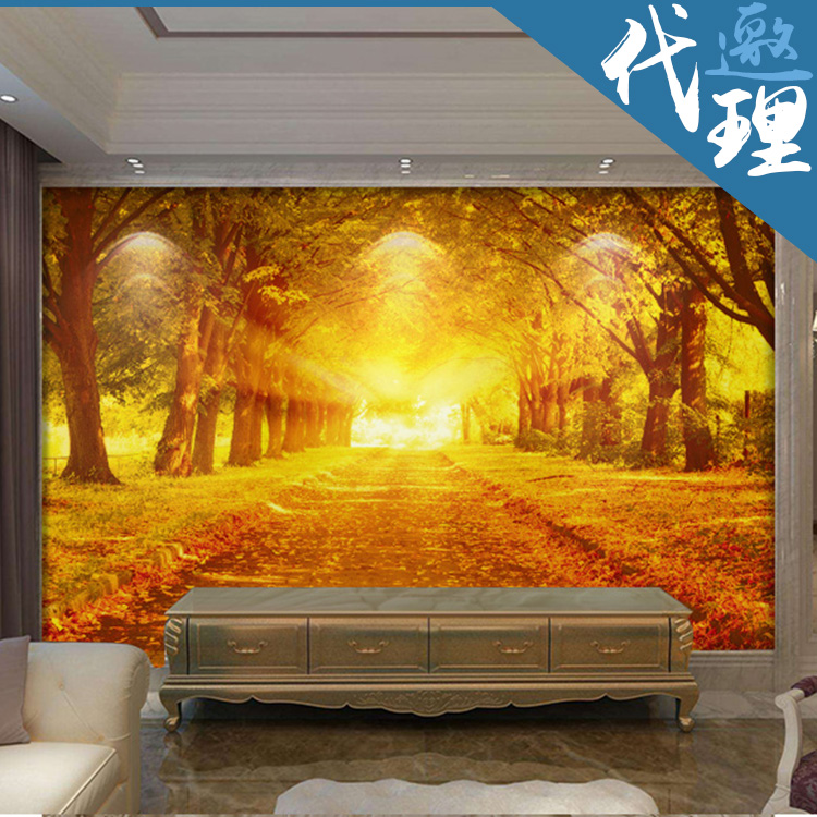 中式山水風(fēng)景建夢背景墻