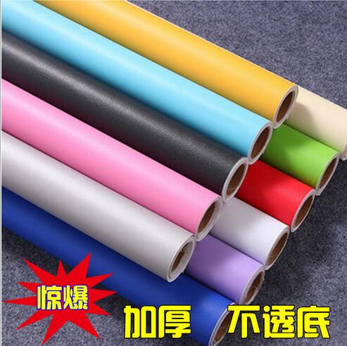 墻紙PVC自粘糖果色墻紙不透底波音墻紙加厚純色墻紙