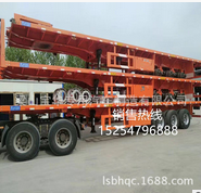 木材運(yùn)輸半掛車廠家 平板運(yùn)輸半掛車 鋼筋運(yùn)輸半掛車 插樁平板車