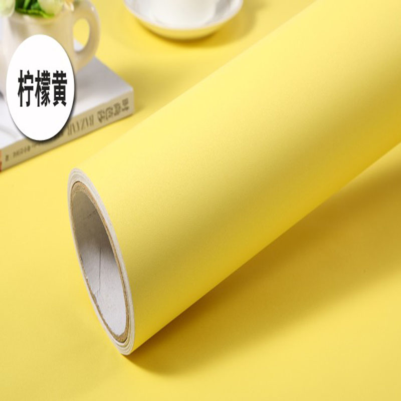 素色防水自粘墻紙壁紙翻新貼加厚不透底  PVC墻紙