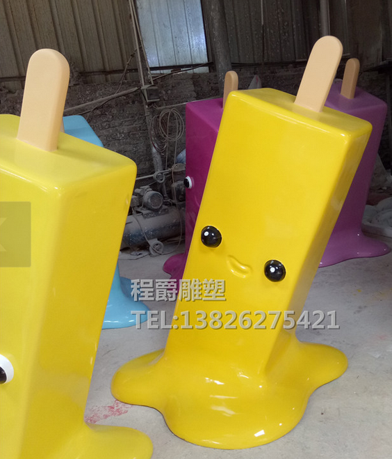 玻璃鋼藝術(shù)卡通雪糕雕塑 仿真食品雕塑