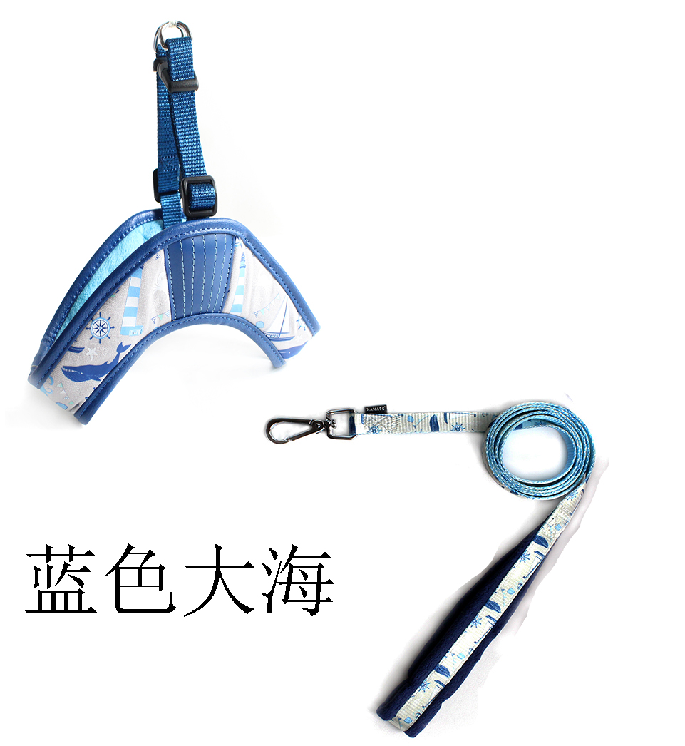 專業(yè)廠家生產*超柔布小中大型犬寵物三角胸背+牽引繩套裝有現(xiàn)貨寵物用品套裝 超柔布套裝