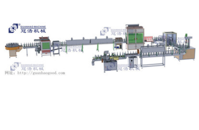 糖漿 漿糊 灌裝旋蓋套標機生產(chǎn)線