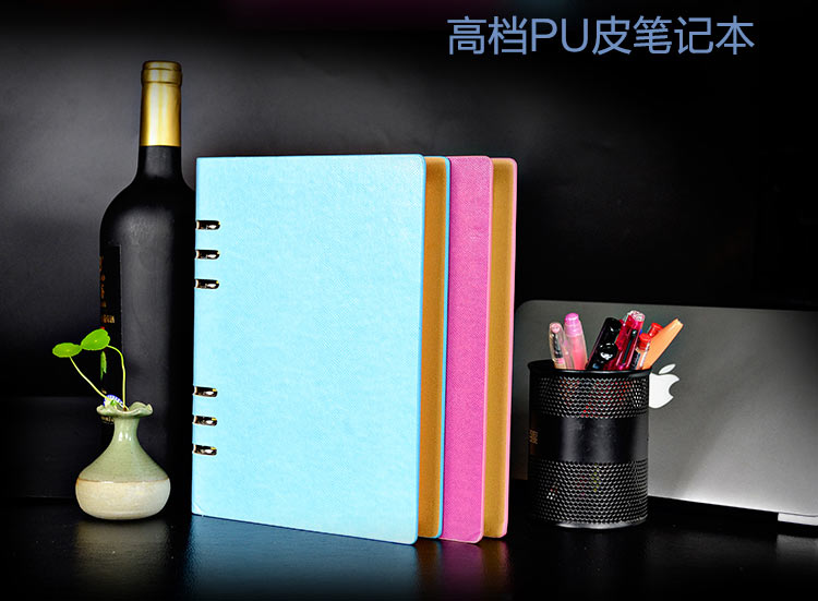 商務(wù)筆記本多款六孔活頁變色本皮面筆記本*筆記本LOGO定制加工