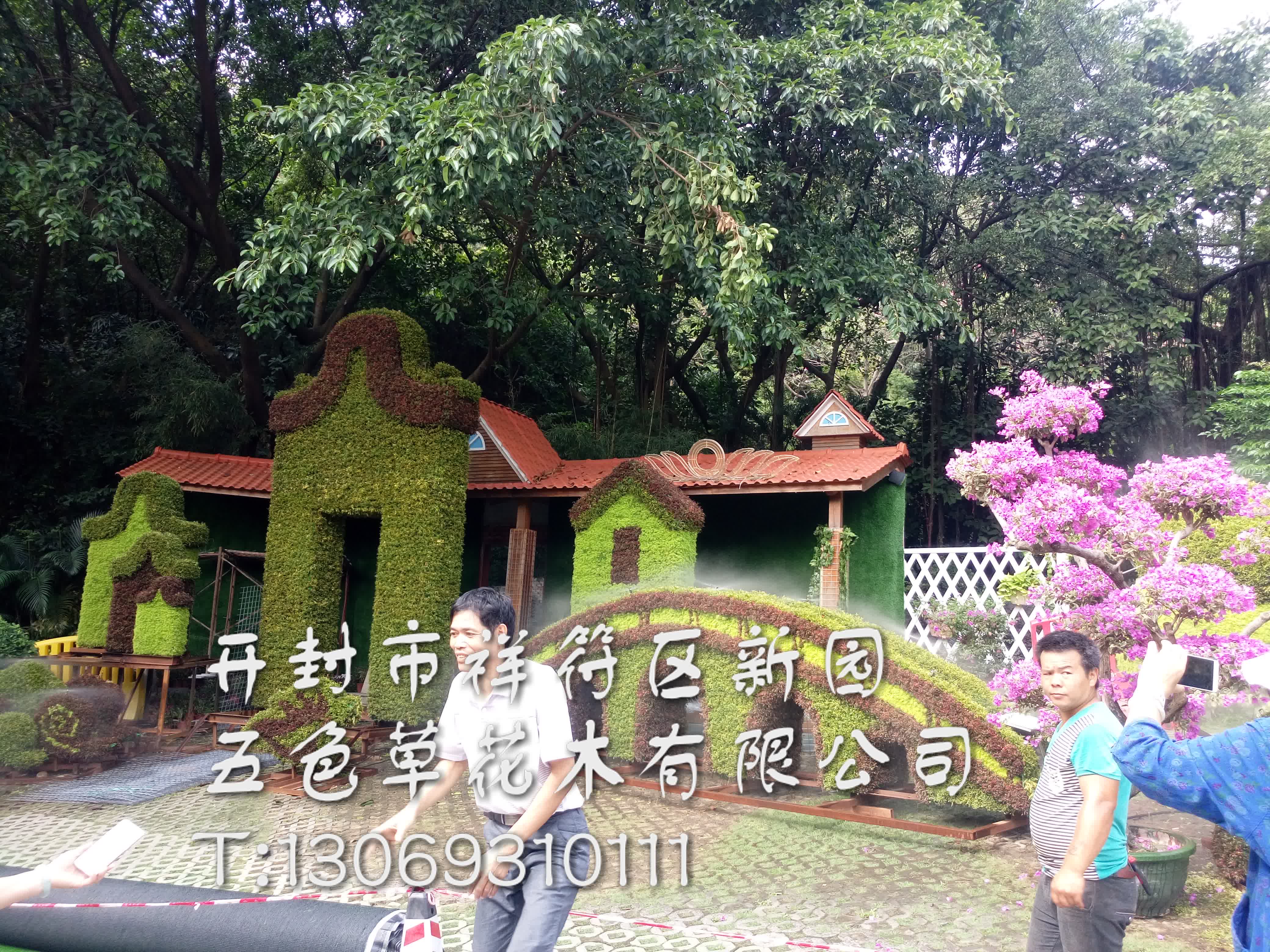 嶺南人家專題造型 嶺南人家專題五色草造型 嶺南人家專題五色草立體造型