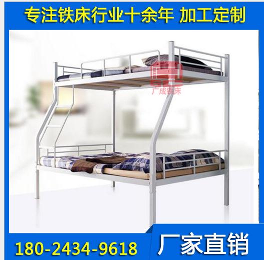 上下鋪床高低床雙層床鐵床 白色右爬梯下鋪 雙層子母床