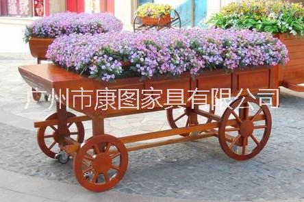 廠家直銷定制防腐木花車 戶外廣場移動花車