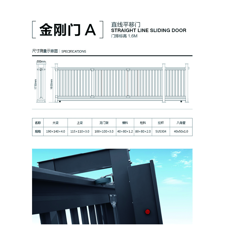 東阿金剛門|鋁合金電動門|伸縮門|平移門|工業(yè)金剛門|懸浮門廠家