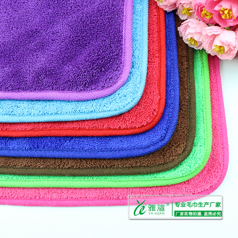 廠家批發(fā) 珊瑚絨擦手巾30*40 創(chuàng)意包邊掛帶手巾 加厚吸水清潔毛巾