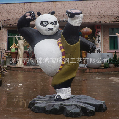 玻璃鋼 功夫熊貓節(jié)日卡通雕塑 電影卡通 雕塑 好萊塢功夫熊貓雕塑