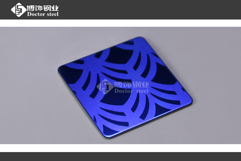 不銹鋼蝕刻板 寶石藍(lán)噴砂蝕刻板