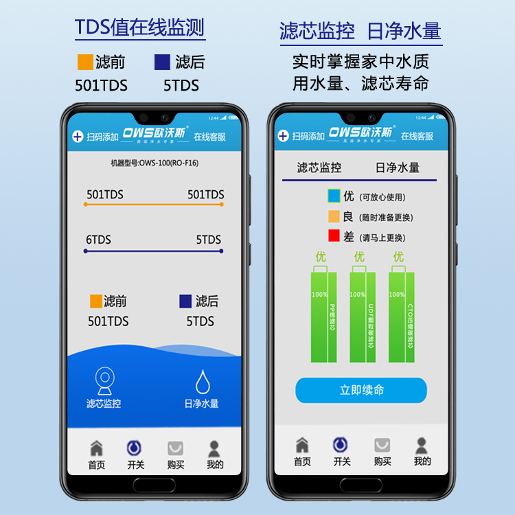歐沃斯物聯(lián)網(wǎng)凈水器 OWS-100(RO-F16）