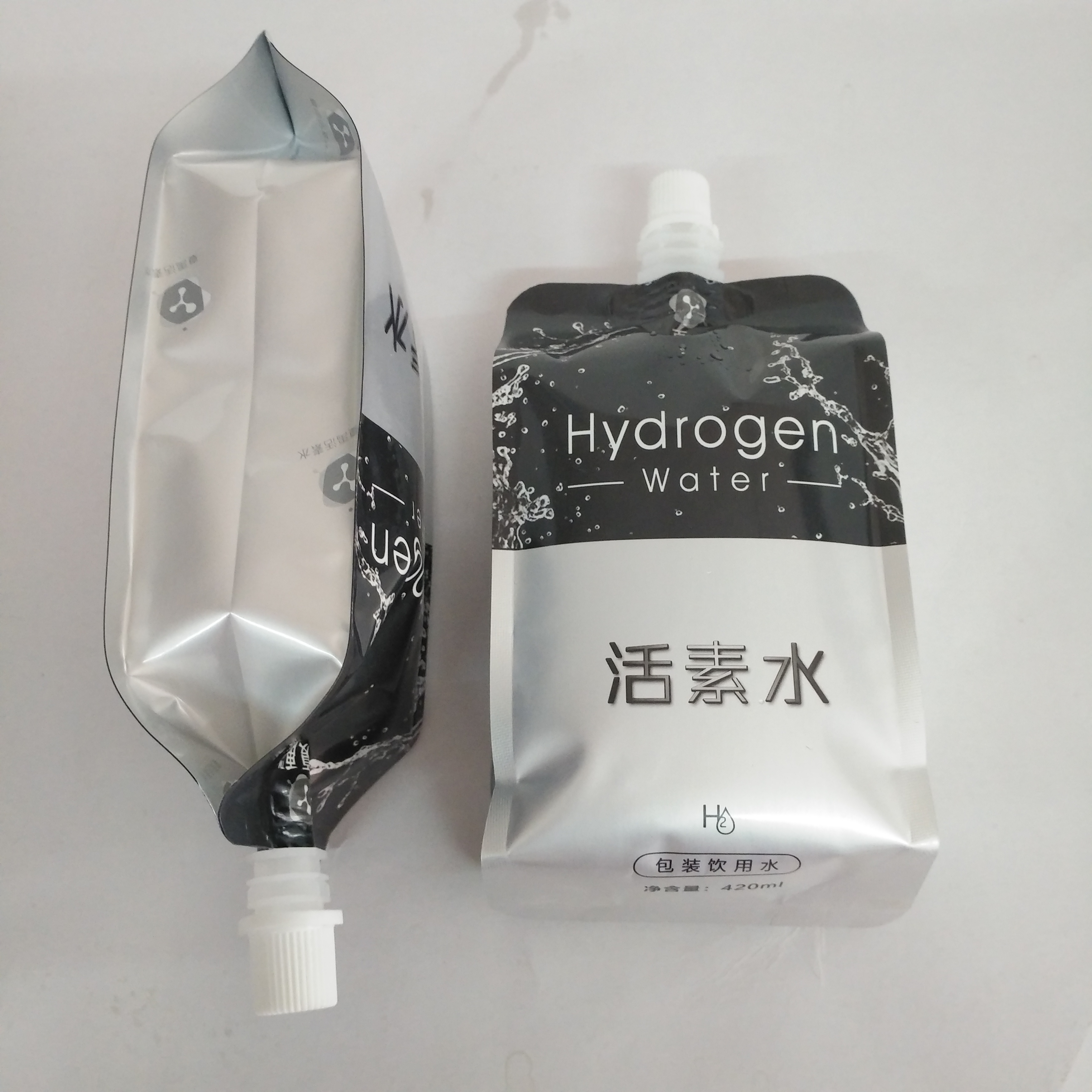 四邊封鋁箔水袋吸嘴四邊封鋁箔袋 液體自立吸嘴袋冰山泉水袋無菌泉水袋無菌采集樣水自立袋  300ml包裝飲用水袋