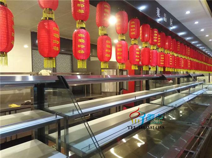 鮮菜火鍋保鮮噴霧柜，自助火鍋菜品冷藏柜，不銹鋼后補式選菜柜