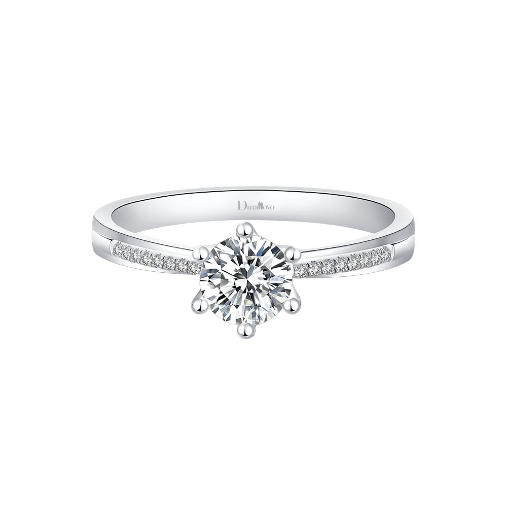 廣東Dmallovo(瑪麗萊鉆石)婚戒之Crown系列Princess 50分F色結(jié)婚鉆戒