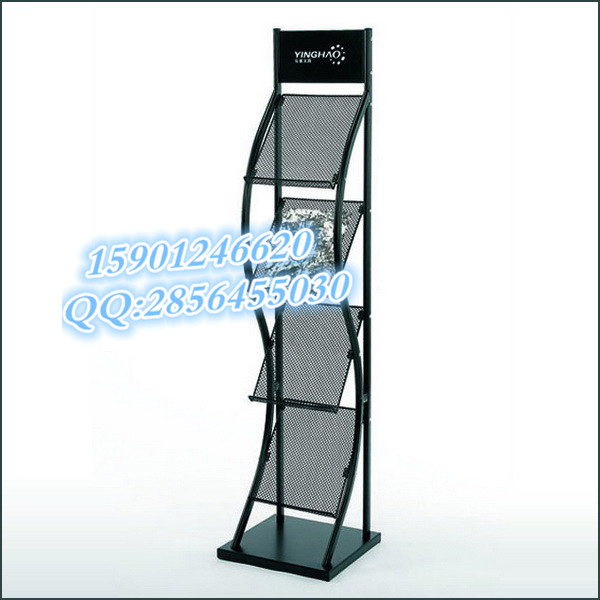 折彎型資料架 報(bào)刊架 黑色資料架 金屬雜志架 廠家出廠