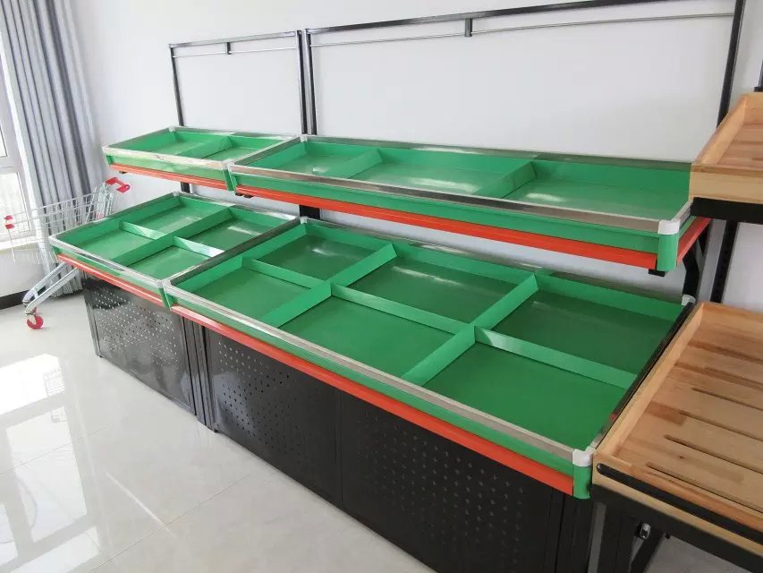 專業(yè)制造木質(zhì)彎弧水果架超市零食展果凍展架米糧小展柜