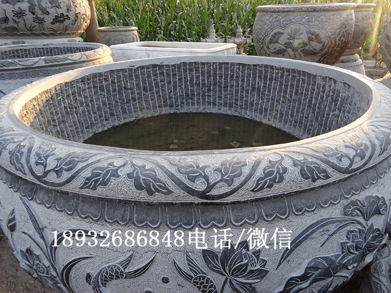 仿古石雕花盆 石雕花盆 花盆制作