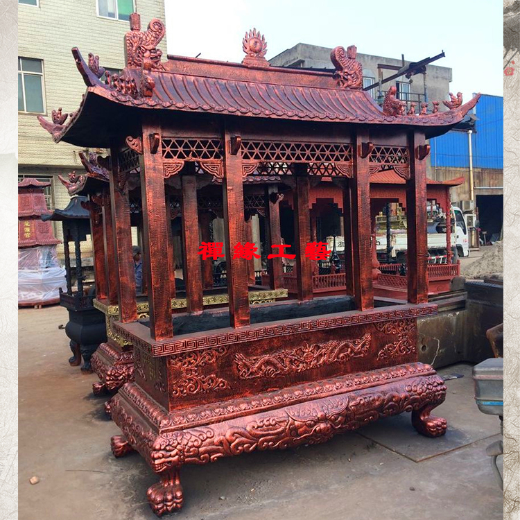 長(zhǎng)方形仿古香爐，媽祖宮宗祠鑄鐵香爐，大型鑄鐵香爐報(bào)價(jià)