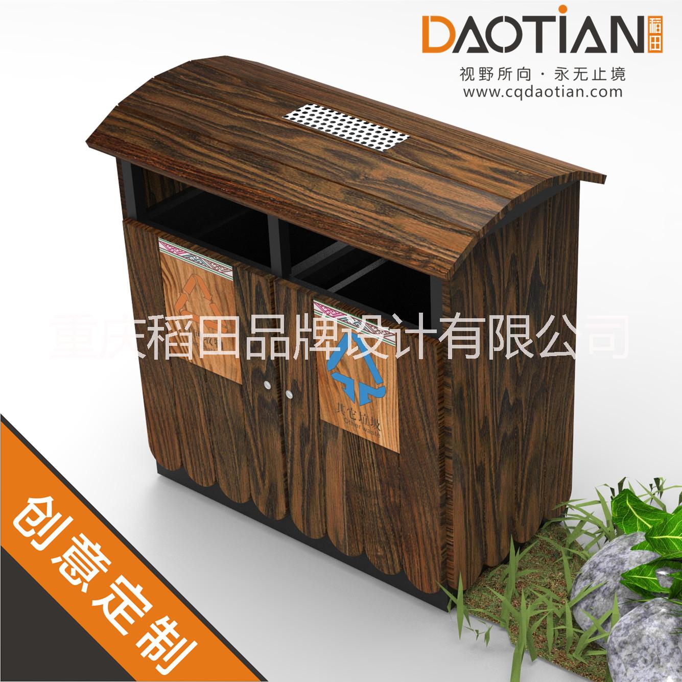 戶外創(chuàng)意木紋不銹鋼垃圾桶分類垃圾桶小區(qū)街道環(huán)衛(wèi)垃圾桶
