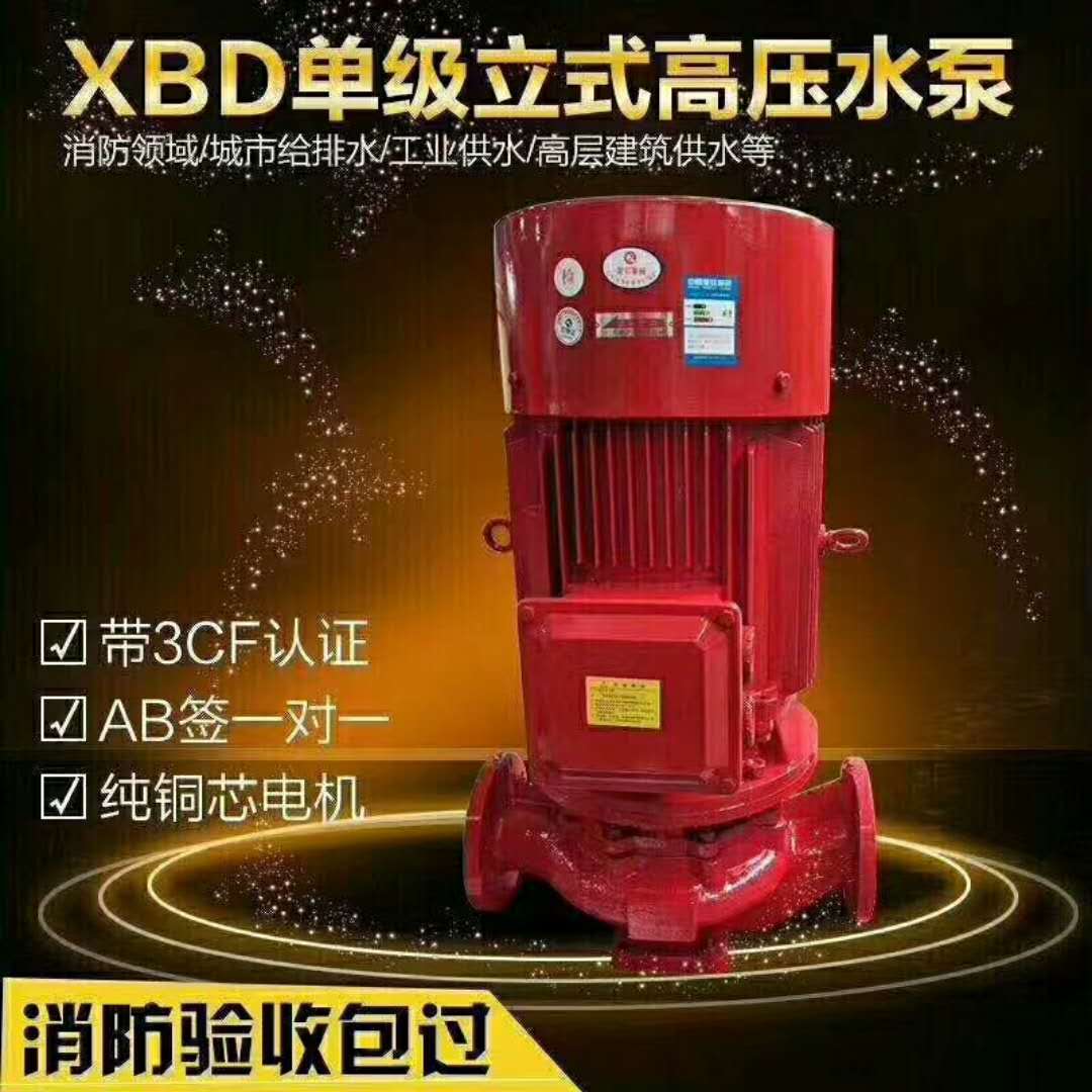 立式單級消防泵 高壓電動泵 全同線電機 不銹鋼葉輪及軸 XBD5.0/40G-L 噴淋泵 立式單級消防泵