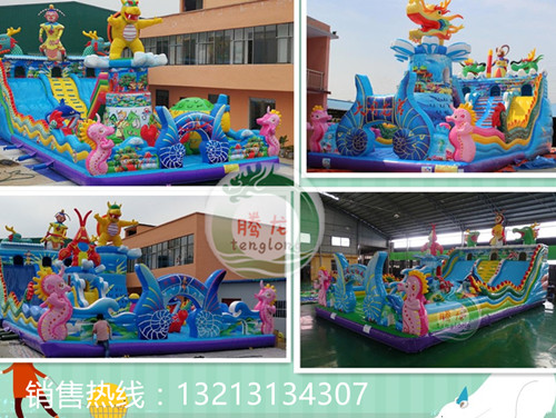 游樂園新款兒童充氣城堡大圣歸來大型滑梯樂園多少錢