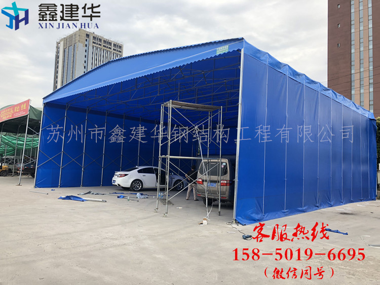 活動雨棚哪里有賣，昆山移動伸縮遮陽篷廠家，輪式推拉棚尺寸定做