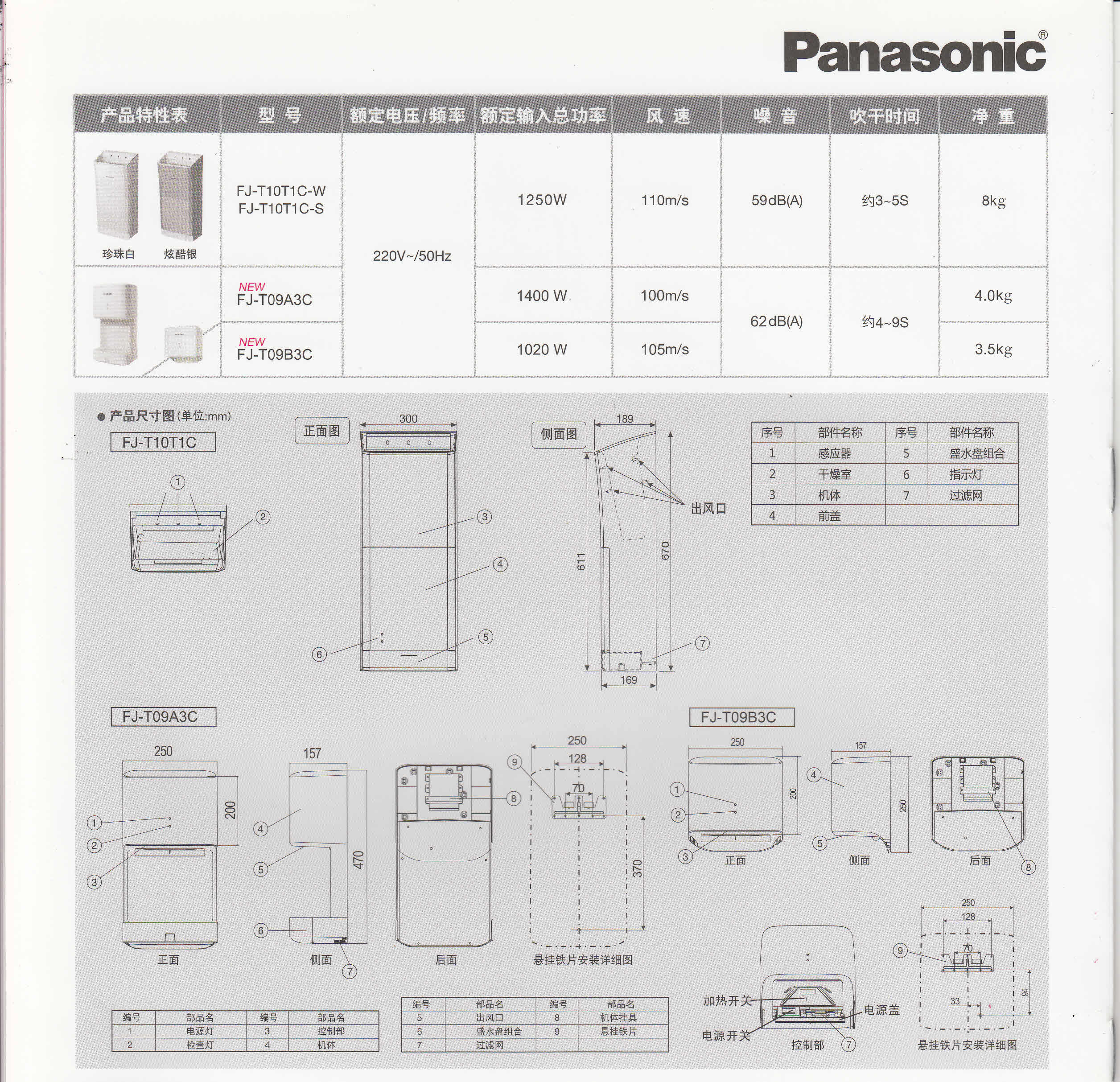 *雙面噴氣干手機(jī)FJ-T10T1C